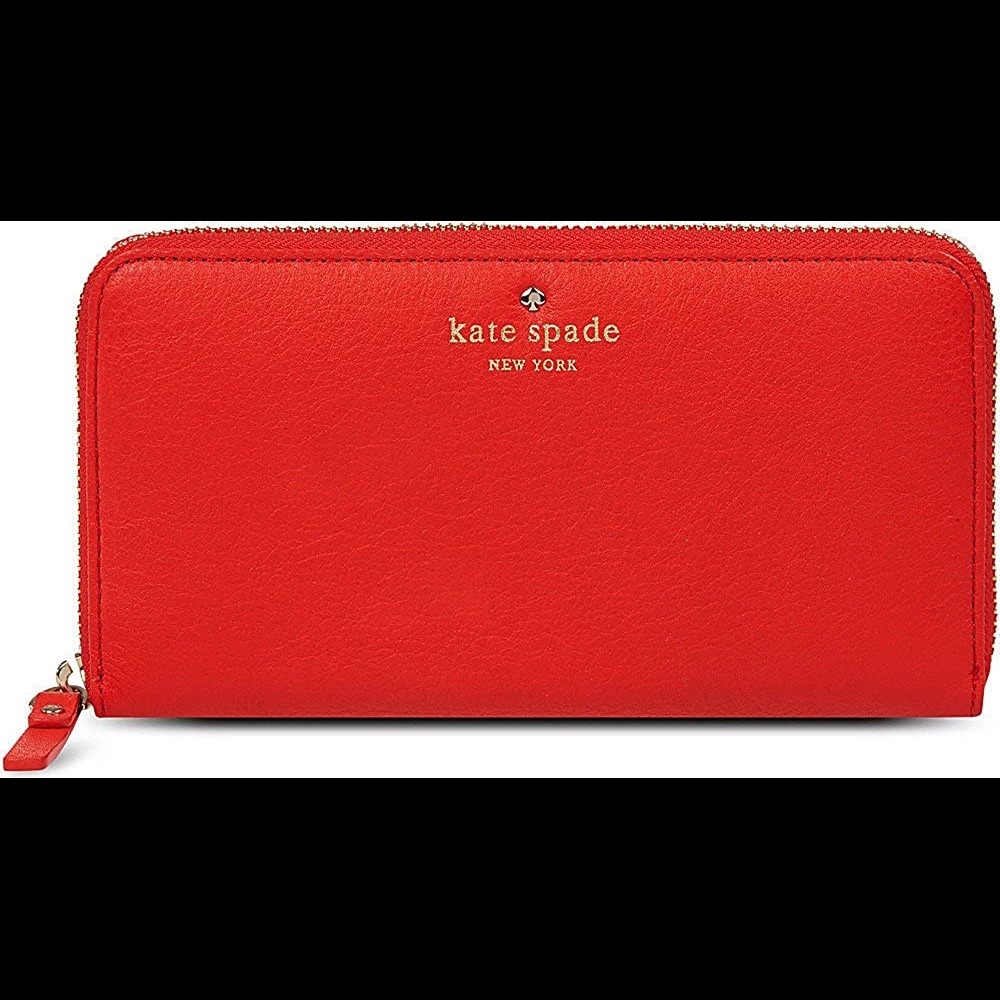 Kate Spade Lacey Leather Zip Wallet Red